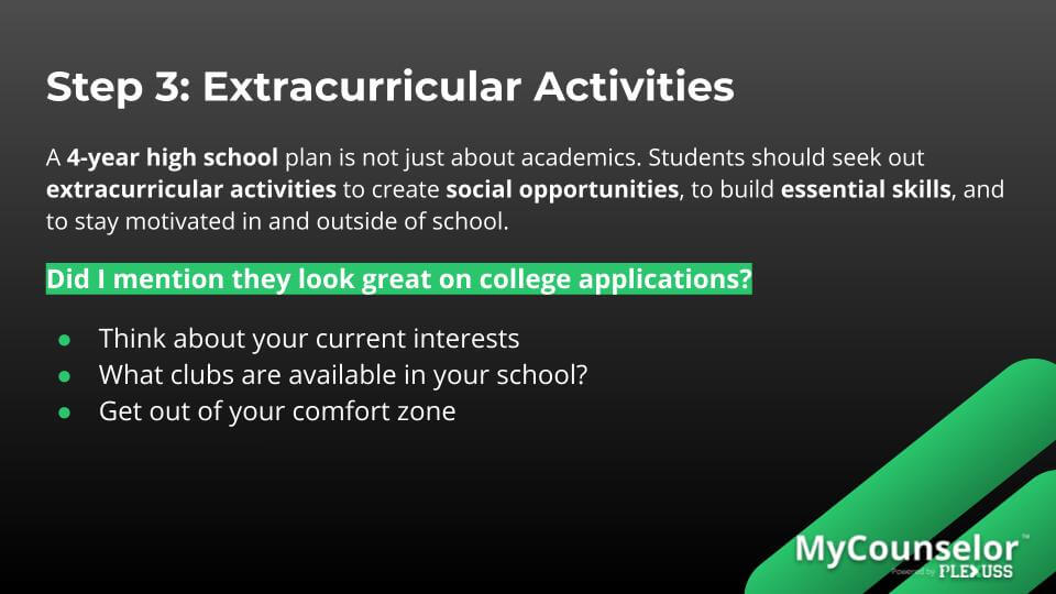 4 year plan for high school students