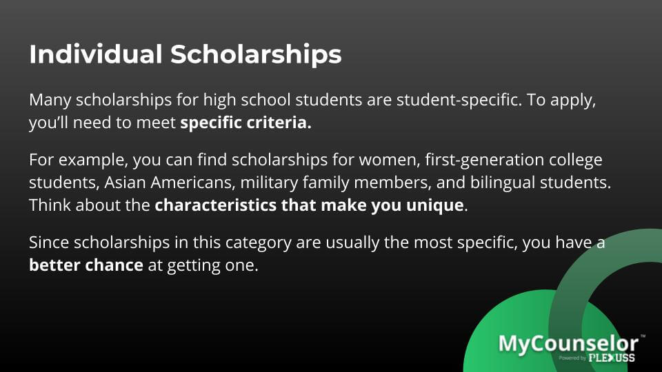 all types of scholarships