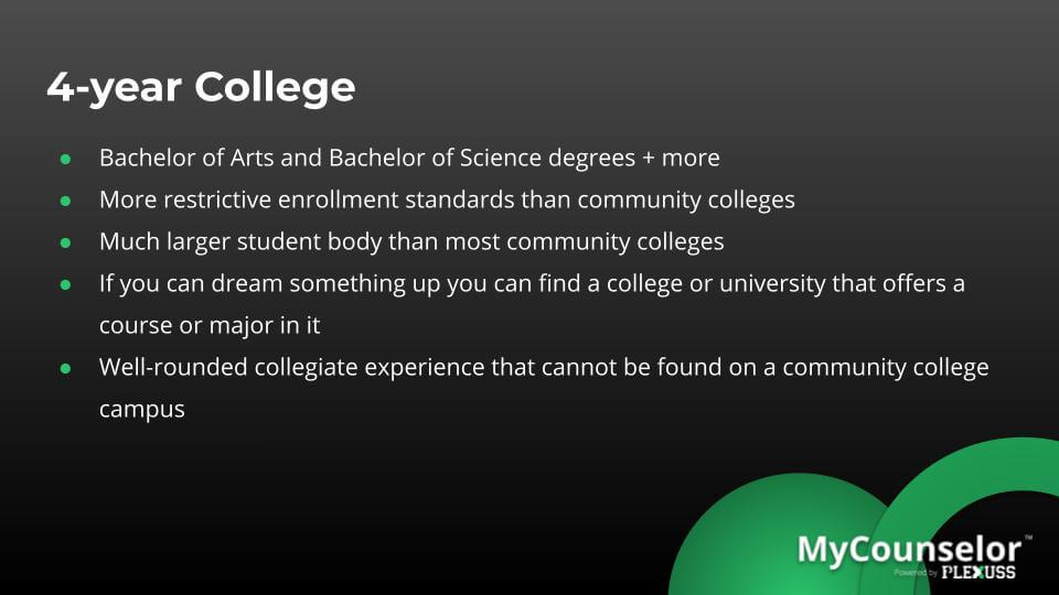different kinds of colleges