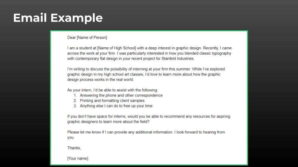 Internship application letter sample