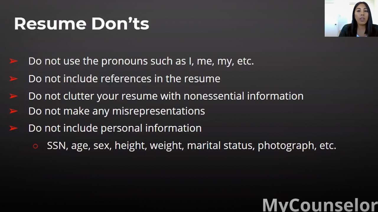 Reference in resume for students
