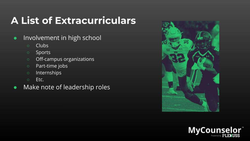 Examples of extracurricular activities