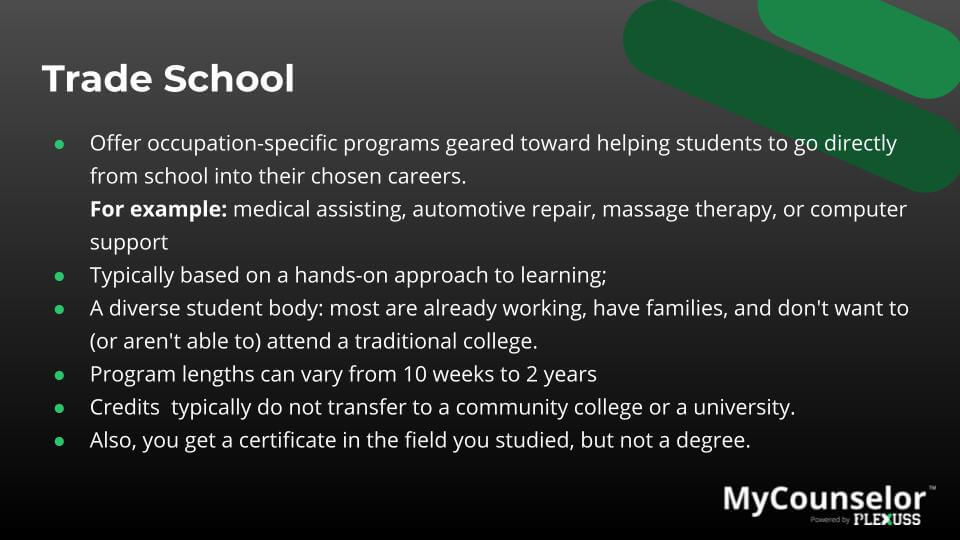 types of colleges to apply to