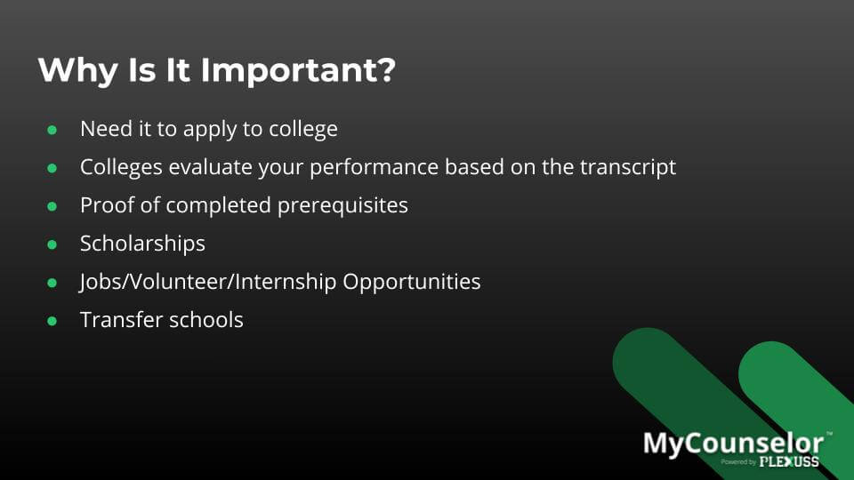 what does a high school transcript show