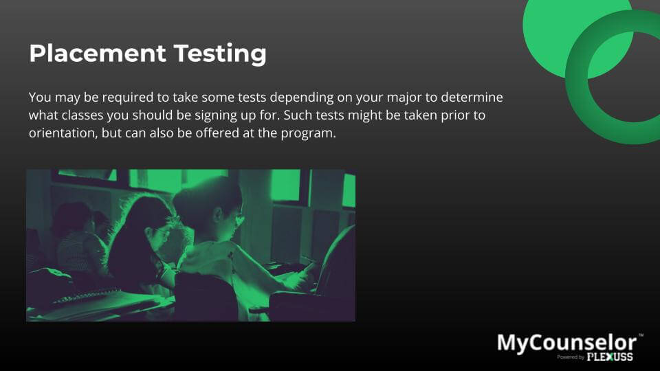 What is a placement test for college