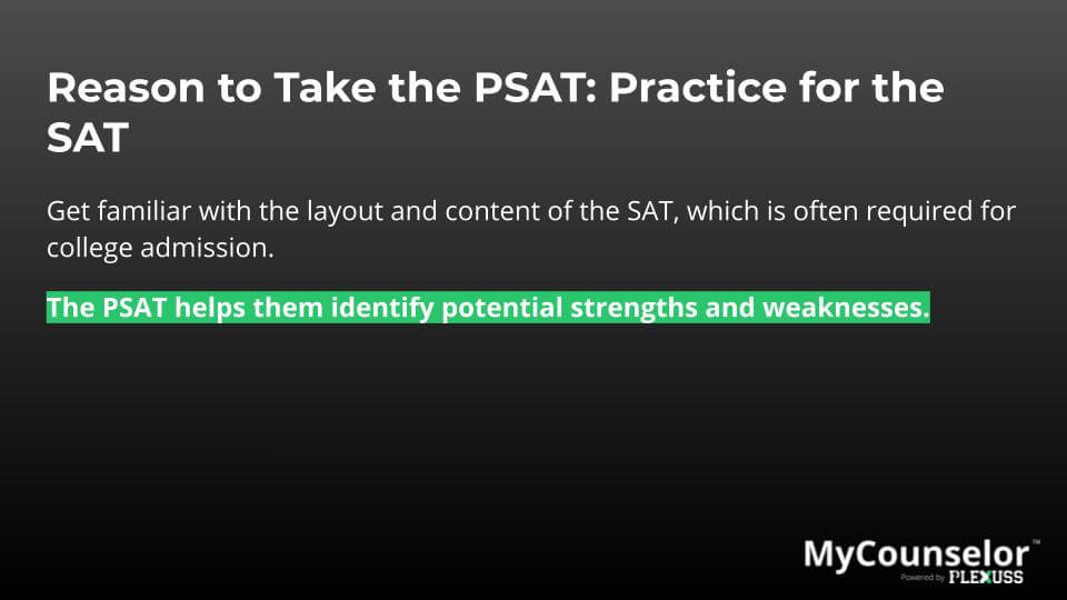 PSAT scores for college admission