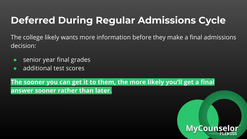 why do colleges defer students